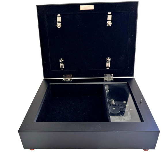 Vintage Sankyo Wooden Musical Jewelry Box with Picture Frame on Lid Velvet Lined - Picture 2 of 9